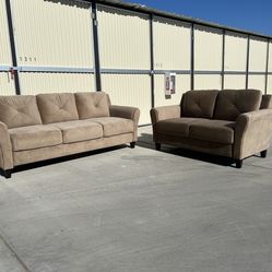 Brand New Tan Sofa And Loveseat Set 