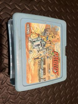 Vintage 1985 blue Star Wars droid lunch box