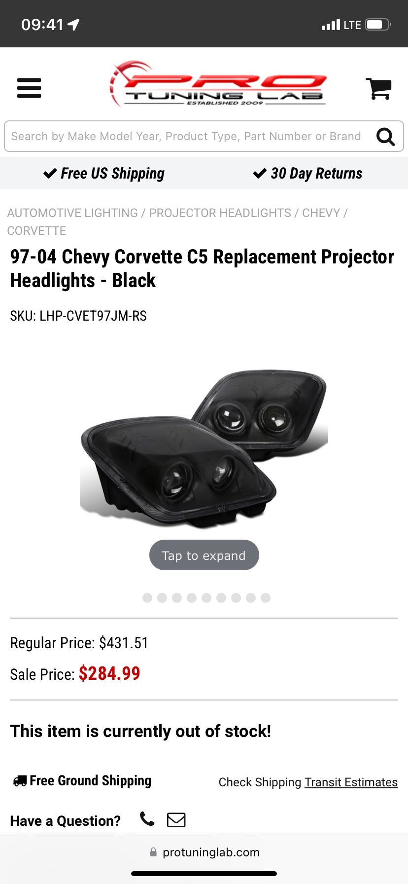 Chevrolet Corvette C5 97-04 Projector Headlights.
