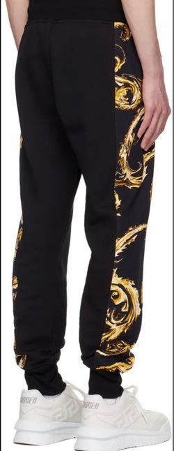 Large Authentic Versace Baroque Print Black Sweatpants