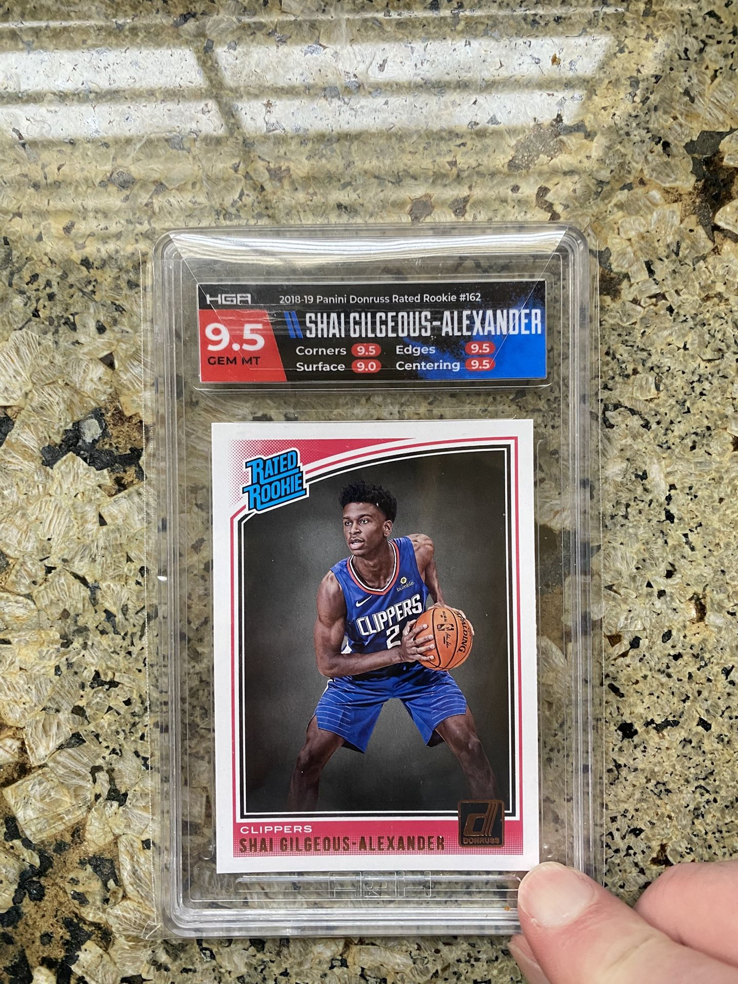 Shai Gilgeous-Alexander Graded 9.5 2018-19 Panini Donruss Rookie Card #162