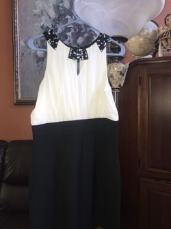 Short black and white party dress