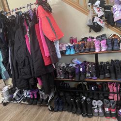 Snow /winter jackets , pants - bib gloves boots  kids size  start $20 and up