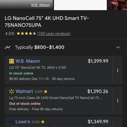 NanoCell 75” LG 2021