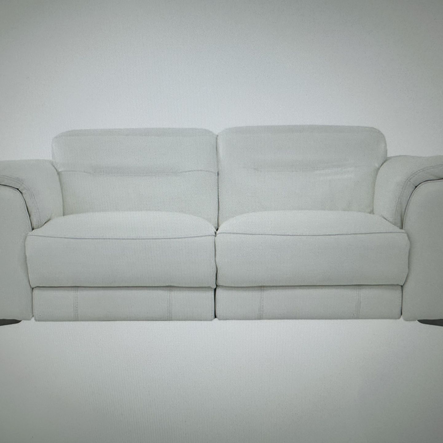 Anabel White Leather Power Reclining Loveseat