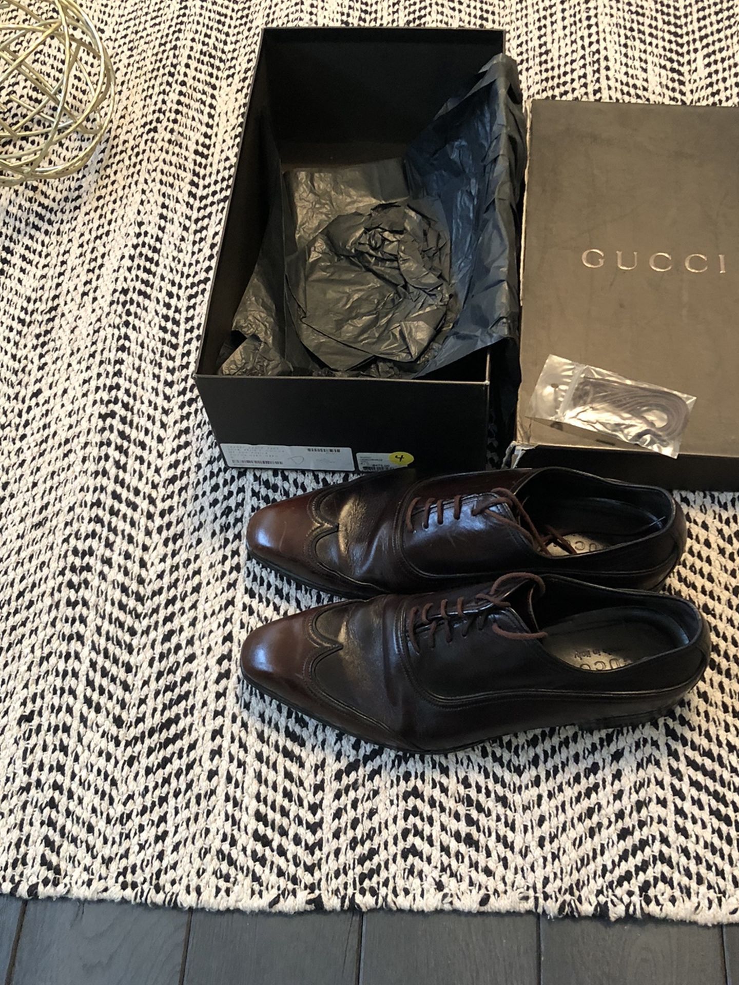 Gucci Brown/Black Men's Wingtip Dress Shoes