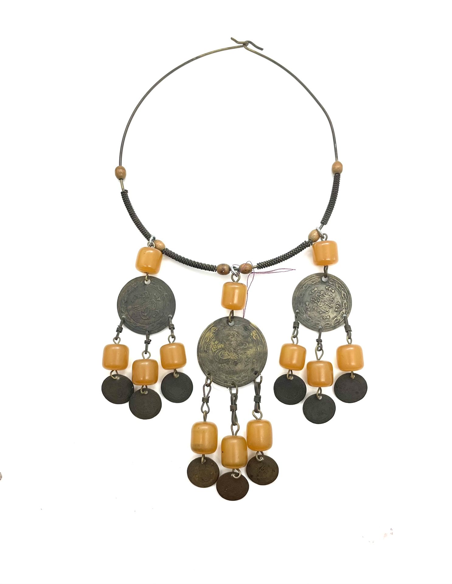 Egyptian Revival Bakelite Coin Necklace