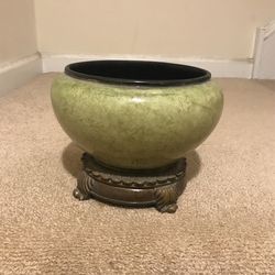 HOME DECOR POTPOURRI BOWL CENTER PIECE GREEN