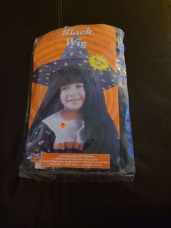 Black Wig Kid Size Cap! One-Size-Fits-All Children Elasticized Lining for a Snug Fit Some Character Suggestions: Witch. Vampiress Morticia Rock Star S