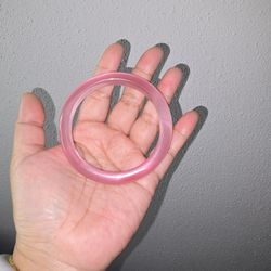 Beautiful Natural Pink Cat's Eye Gemstone Bangle Bracelets 56-62mm Jewelry