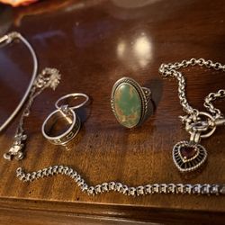 Sterling Silver Lot Rings Earrings And More 