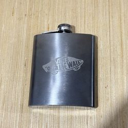 VANS Off The Wall Drink Flask Stainless Steel Gunmetal Gray Very Rare Preowned! 
