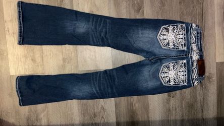 Rhinestone gem design jeans