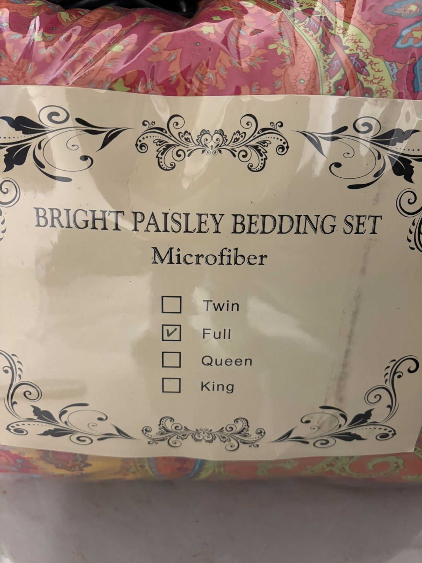 BRIGHT PAISLEY BEDDING SET Microfiber FULL size