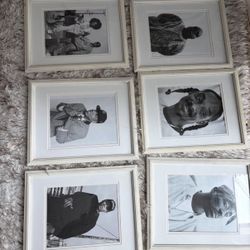 4-Piece Framed Hip-Hop Wall Art Set – Iconic Rappers (Black & White)