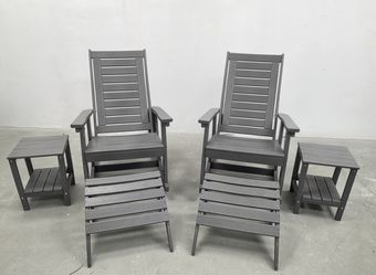 GREENVINES 6 Piece HDPE Patio Rocking Chair Set