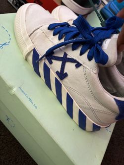 Off-White Low blue and white Vulcanized Canvas Sneakers size 39 (6.5y)