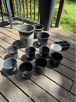Assortment of garden planting pots