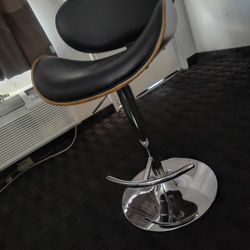 Leather Curved Seat Adjustable Bar Stool's (Price Listed Is For 2 Chairs)