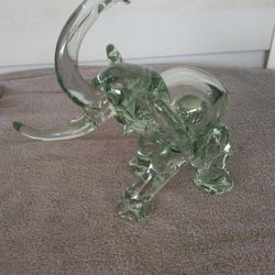 Vintage 1960s Heavy MURANO Rare Clear GLASS Large Sculpture of an Elephant 