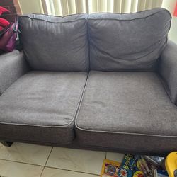 Gray Fabric Loveseat