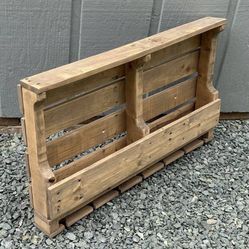 Pallet Style Wood Wine And Glass Bar Shelf Rack