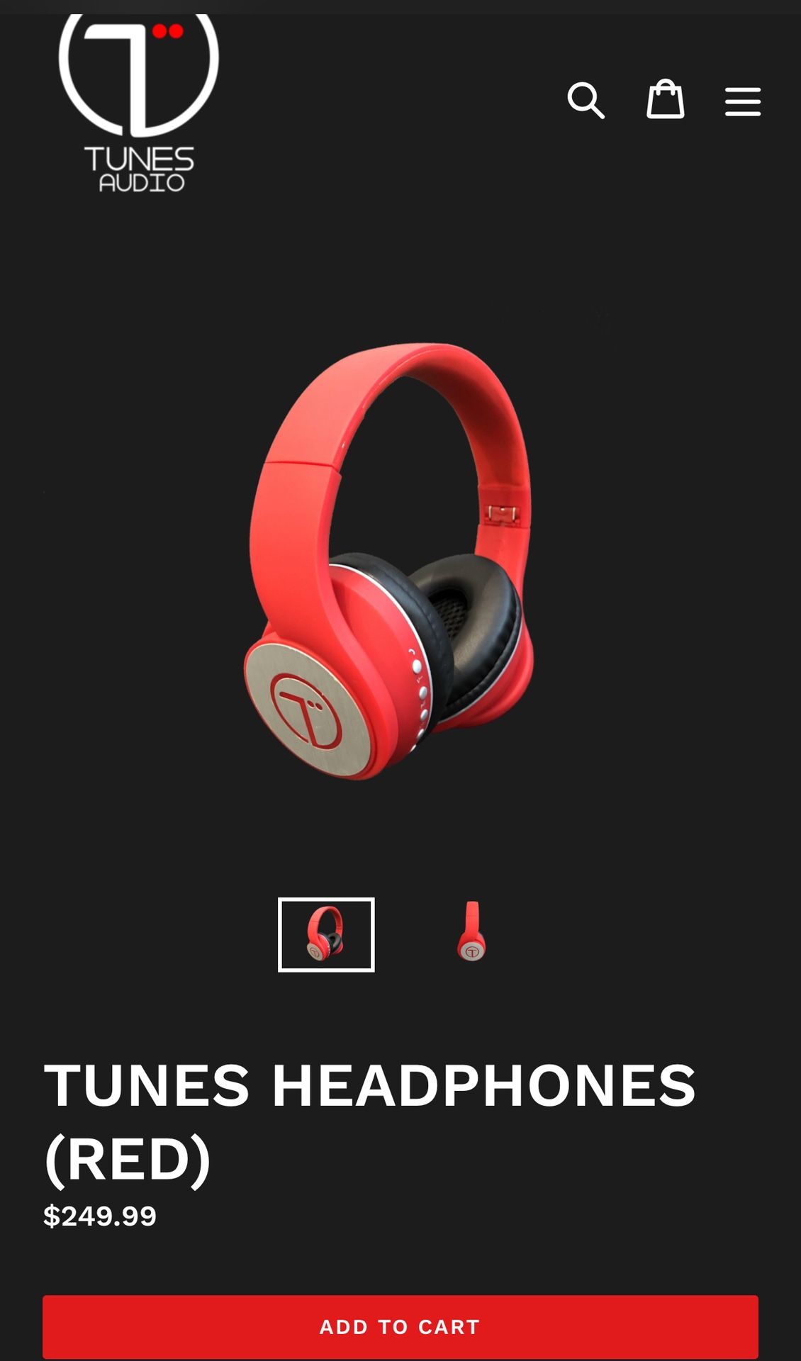 Tunes Audio Red Headphones