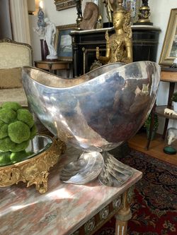 Italian Art Deco Midcentury Modern Silver Metal Bowl By Arrigo Finzi