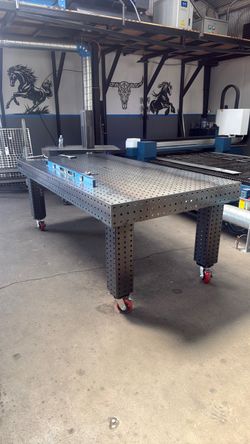 Heavy Duty Steel Welding Table on Casters