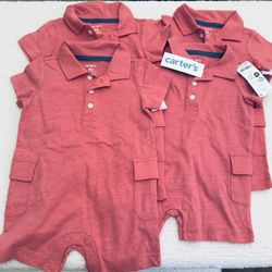 Brand New Kids Burgundy Romper