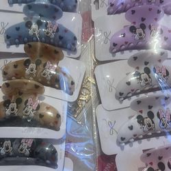 Minnie And Mickey Heart Hair Clips