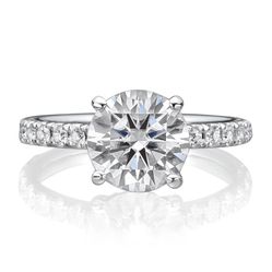 2.25 ct Moissanite Engagement Ring - 14K Solitare White Gold