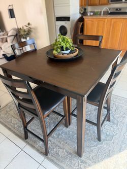 42” Counter Height Dining Table + 4 Chairs