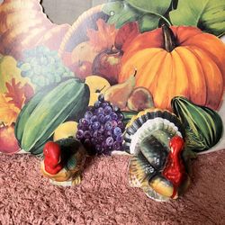 Vintage Norcrest Thanksgiving Turkey Salt And Pepper Set