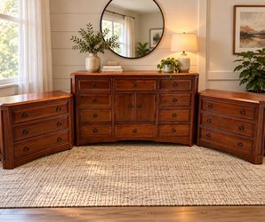 Wood Dresser and Two Nightstand Bedroom Set