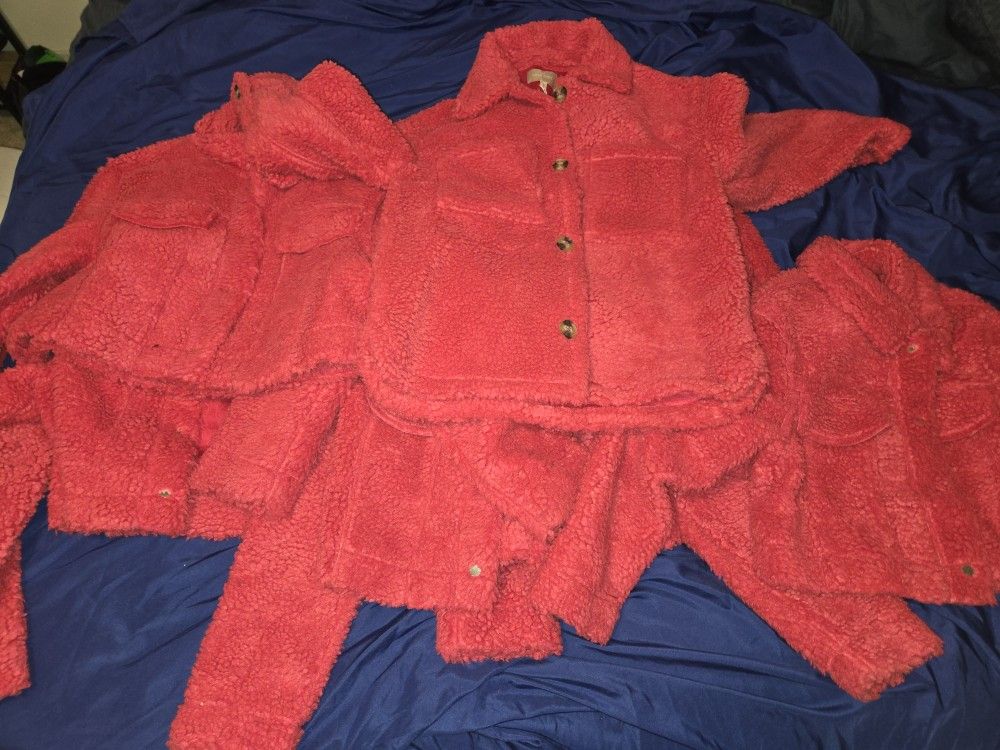 LOT Of 6 Cute Love Tree Charlotte Russe Faux Jacket Pink Women's Faux Fur Coat Jacket