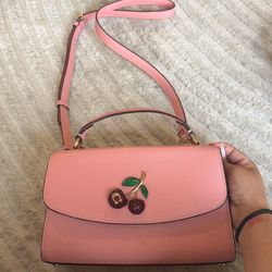 Coach cherry leather crossbody