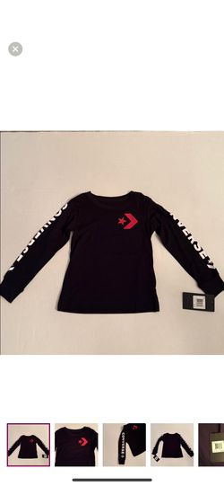 Converse Black Shirt With Red Star Logo