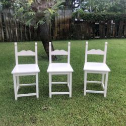 Vintage Sweet Cream Pine Farmhouse Breakfast Bar Countertop Stools Chairs