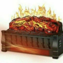 Space Heater Electric Log Set Portable Move To Any Room