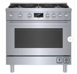 800 Series 36 in. 3.7 cu. ft. Industrial Pro Style Dual Fuel Range with 6-Burners in Stainless Steel