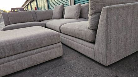 FREE DELIVERY!!! Arhaus "Pavo" GRAY 2pc Sectional Couch + Ottoman ($10.5K Retail...75% OFF!!!)