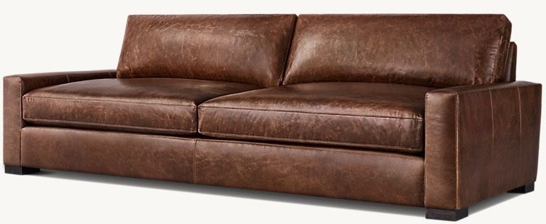 Restoration Hardware Maxwell Leather Sofa (8ft)