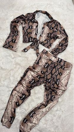 Snakeskin Print Two-Piece Set