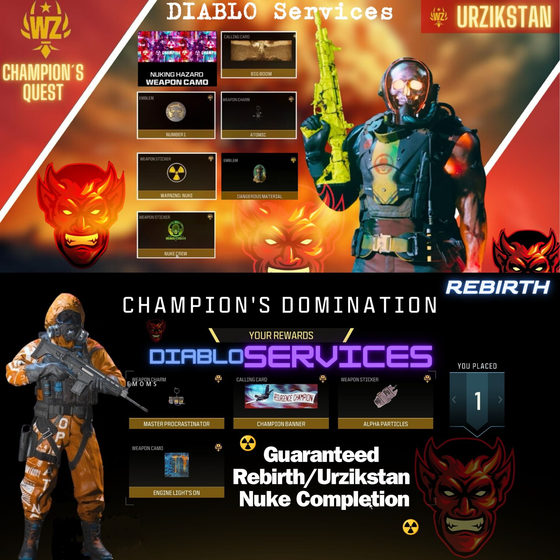 ☢️Guaranteed Warzone Nuke Skin Completion Urzikistan/rebirth☢️