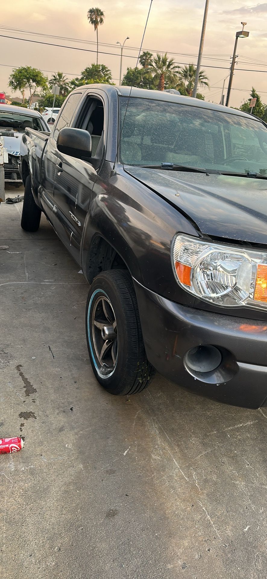 Parts Truck, 2010 Toyota Tacoma four cylinder five speed transmission, rear driver side, damage, differential no Good parts