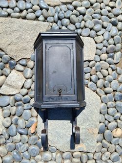 Vintage 1950's Tudor "Mailtainer P.N. Co. Fulton, IL" Metal Wall Mount Mailbox Paper Rack. Great Condition....asking ONLY $80.00