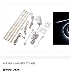 12 in. (30 cm) Linkable Single Color Indoor LED Flexible Tape Light Kit (4 Strip Pack)