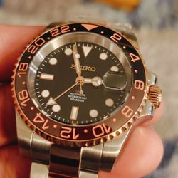 Custom Seiko Rootbeer GMT Watch 