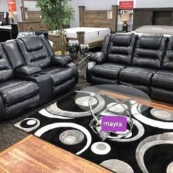 ,Bllack Recliining Liivinggroomset/Ask For A Discount Code ♥️ Home Decor, Household, Financing, Home Improvement 